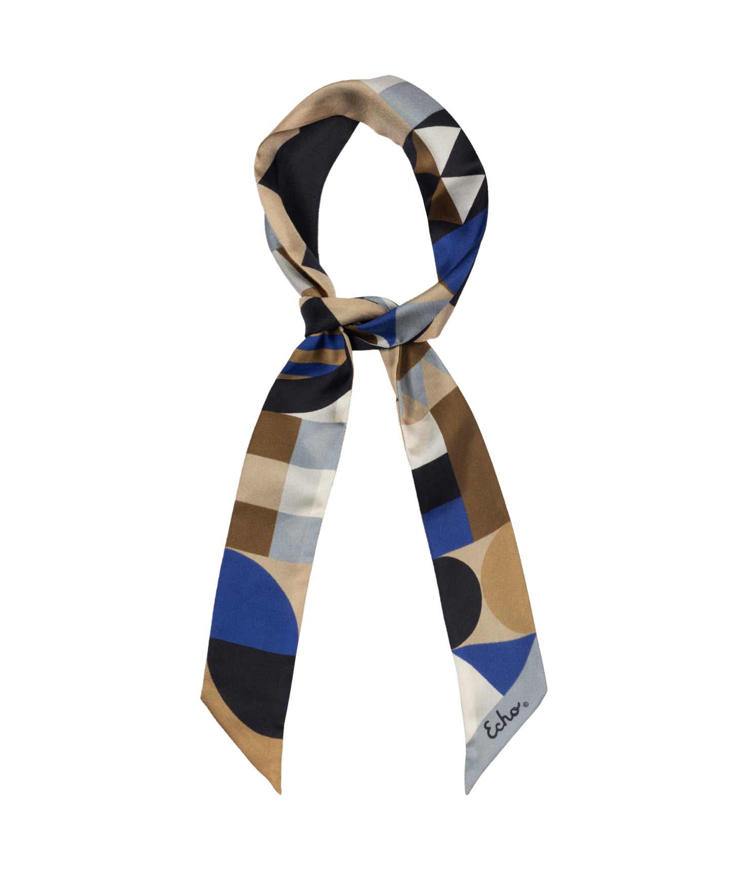 Modernist Geo Silk Ribbon Scarf