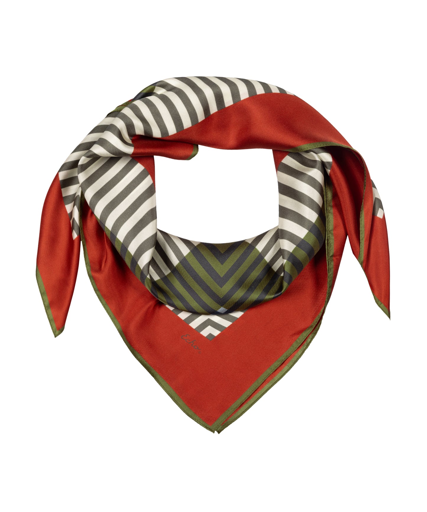 Concentric Striped Silk Square