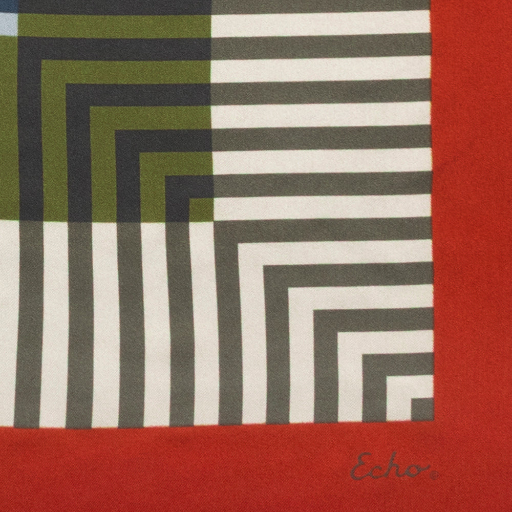Concentric Striped Silk Square