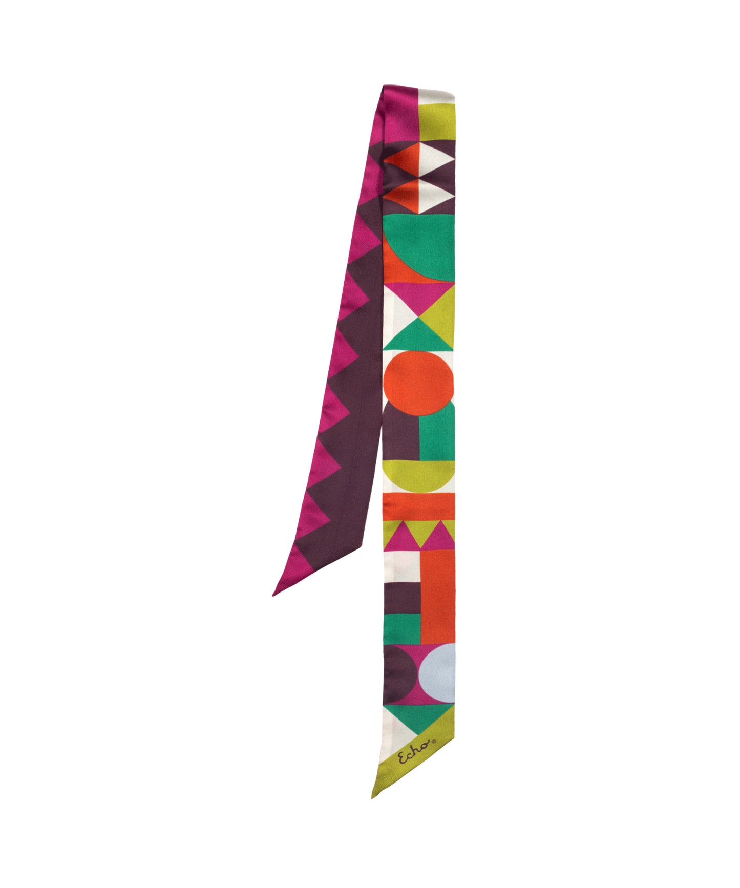 Modernist Geo Silk Ribbon Scarf