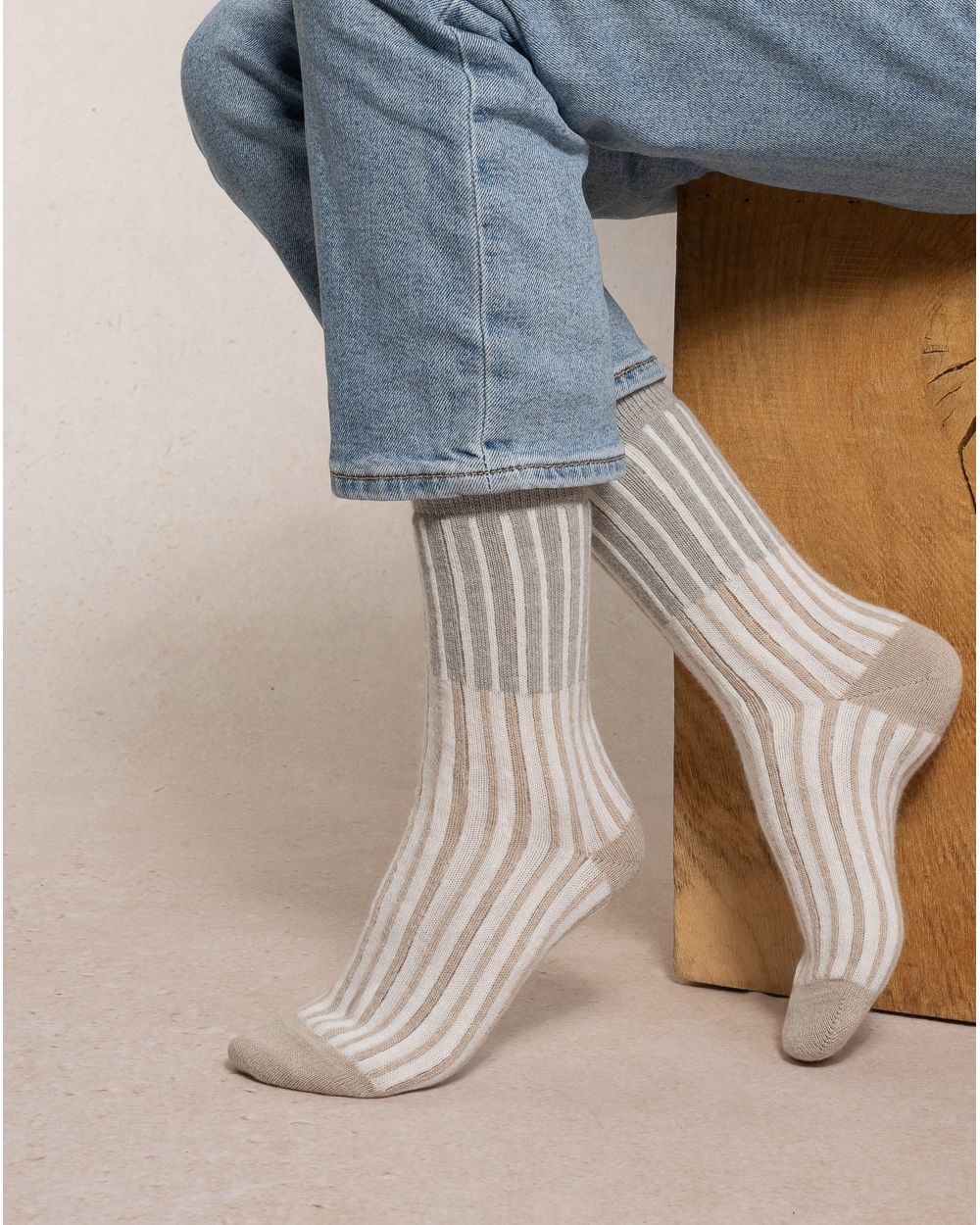 Vertical Striped Cashmere SocksSocksPosh Boutique