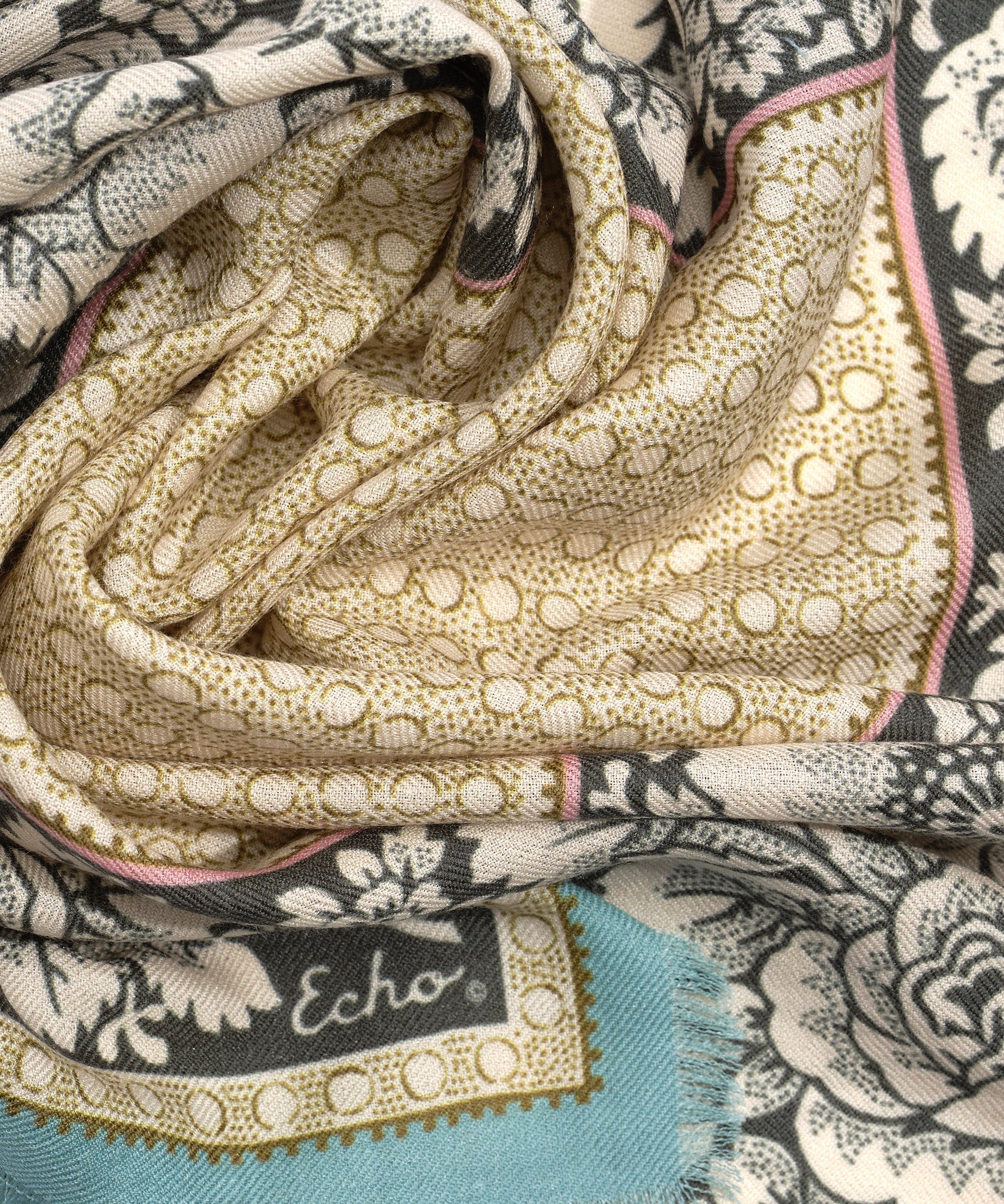 Vintage Floral Dot Wool BanadanaScarvesPosh Boutique