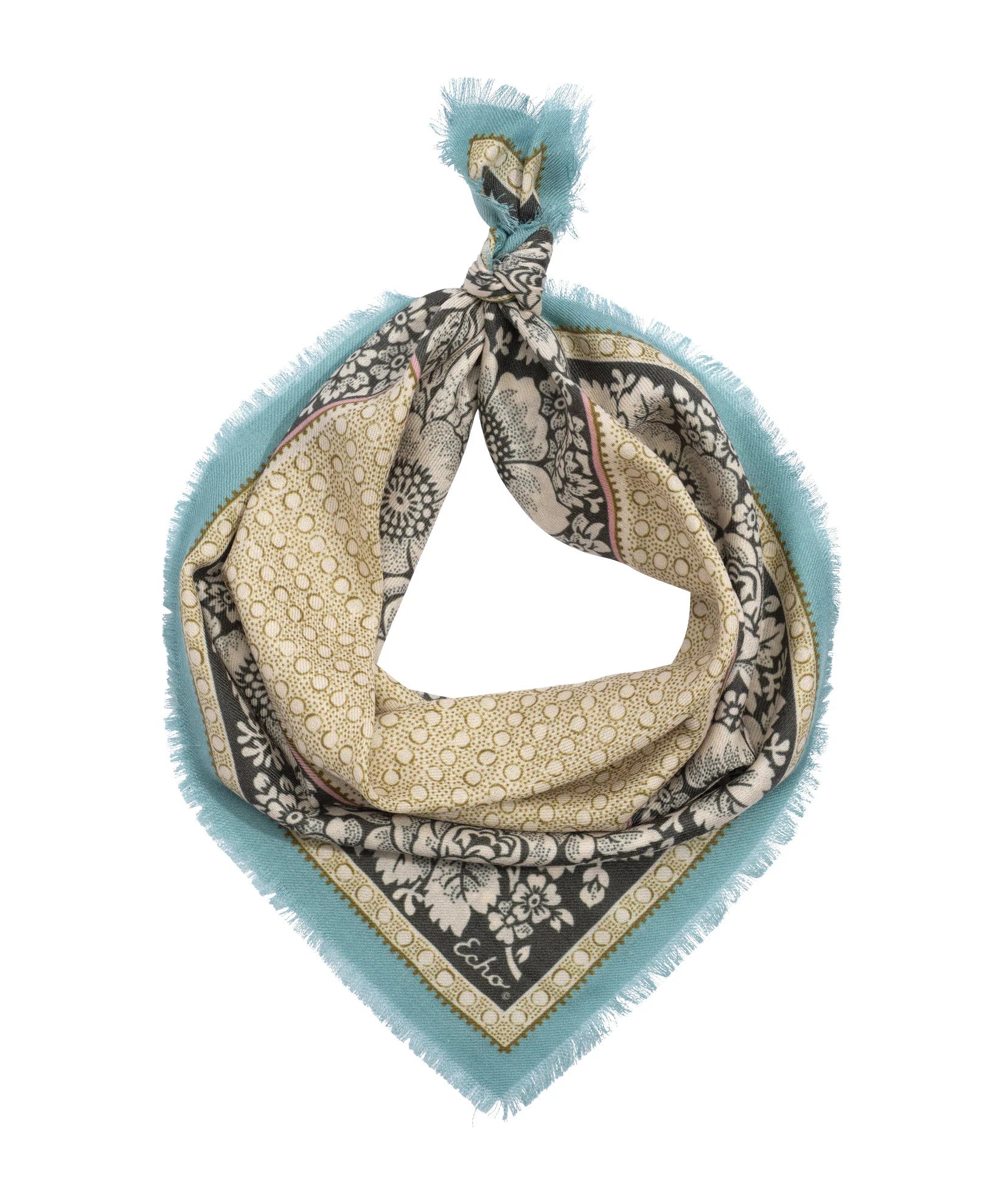 Vintage Floral Dot Wool BanadanaScarvesPosh Boutique