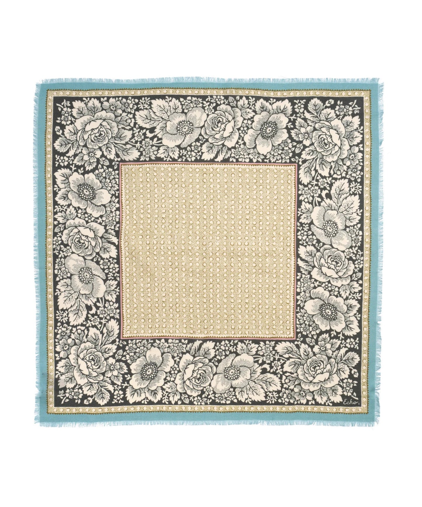 Vintage Floral Dot Wool BanadanaScarvesPosh Boutique