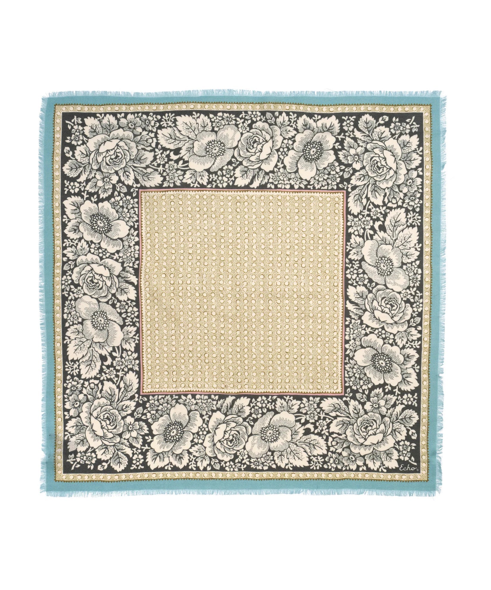 Vintage Floral Dot Wool BanadanaScarvesPosh Boutique