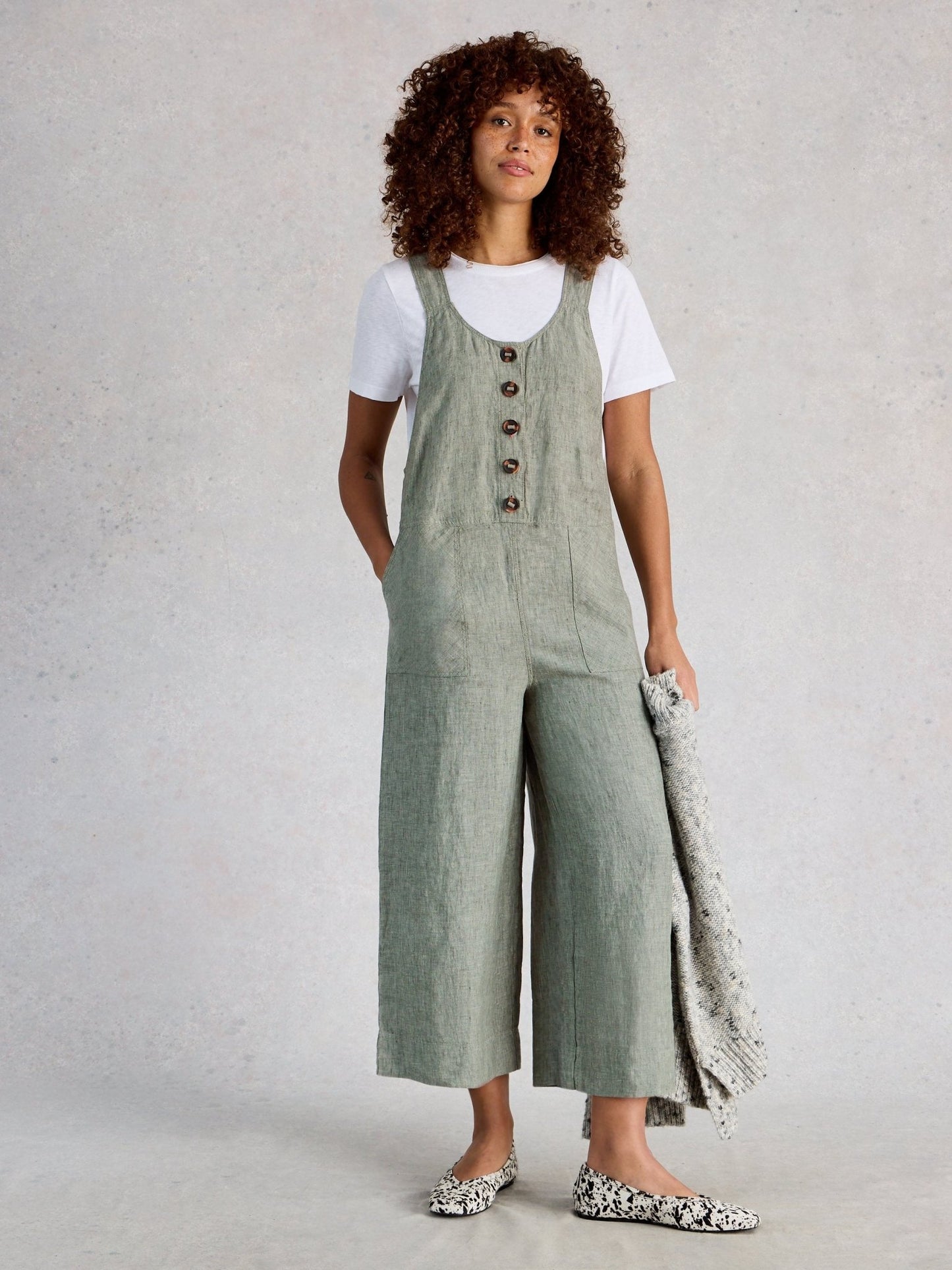 Viola Linen DungareeJumpsuitPosh Boutique