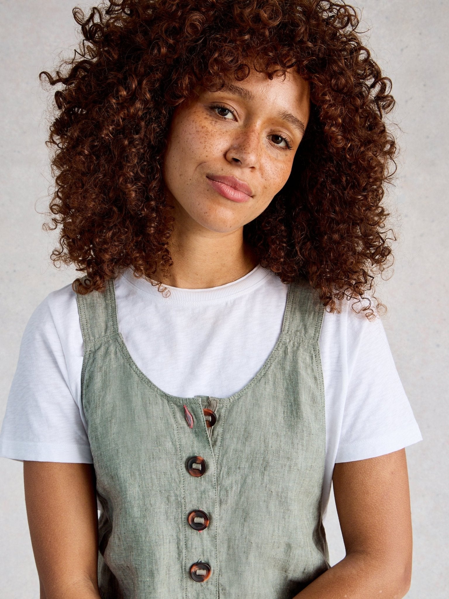 Viola Linen DungareeJumpsuitPosh Boutique
