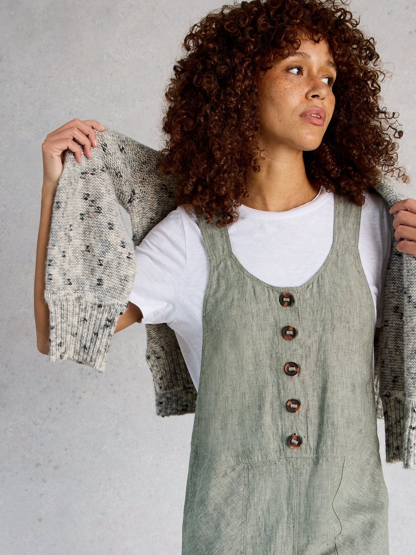 Viola Linen DungareeJumpsuitPosh Boutique