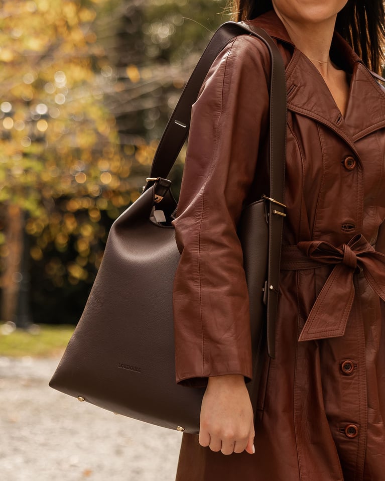 Audrey Chocolate Bucket Bag
