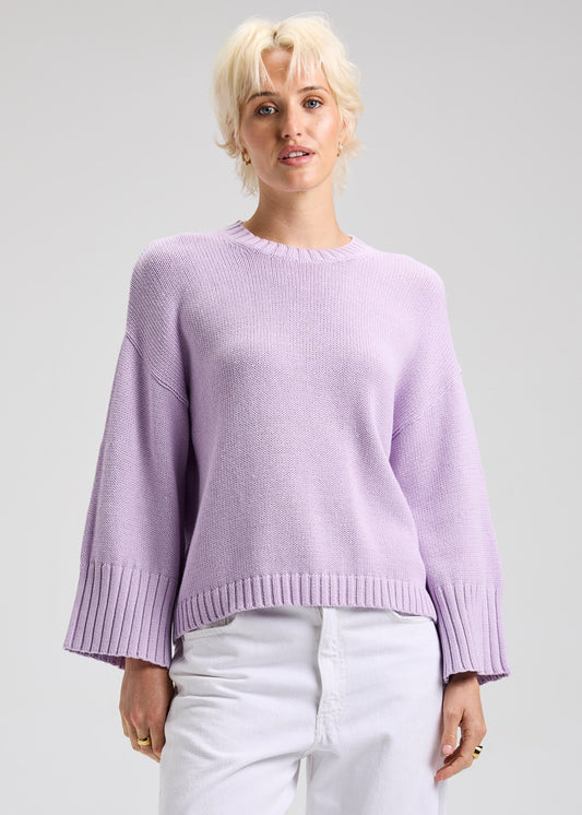 Zaket & Plover Lilac Wide Sleeve CrewneckSweatersPosh Boutique
