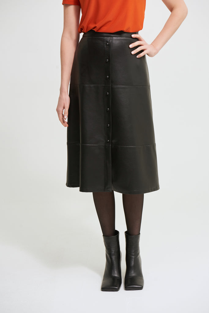 joseph ribkoff button faux leather skirt 213337