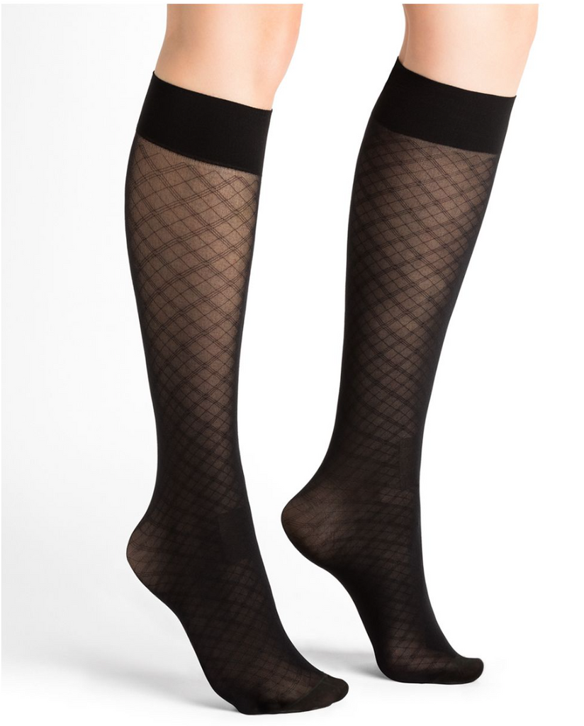 bleuforêt diamond knee highs 6300 - black