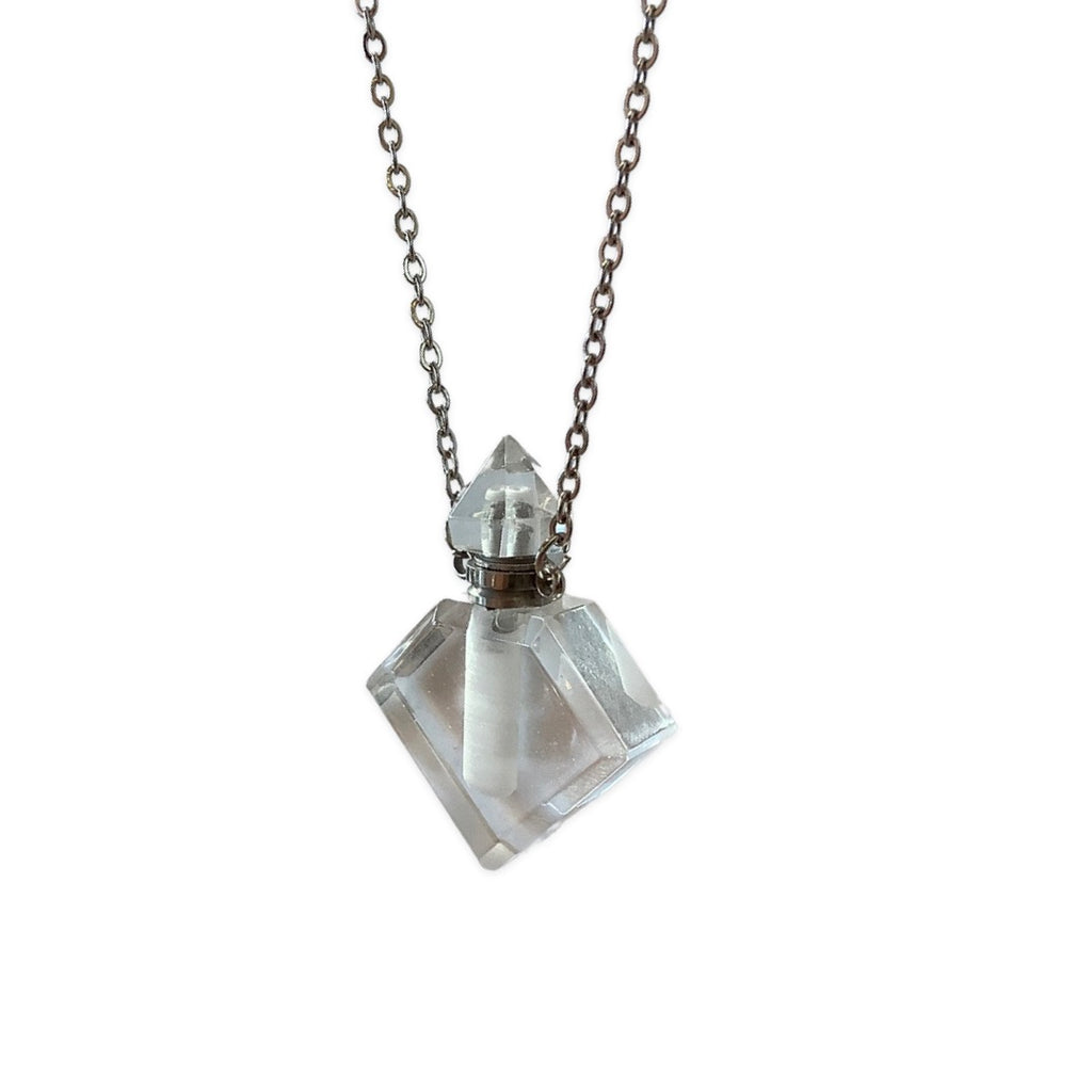 hoopla perfume bottle necklace - clear quartz