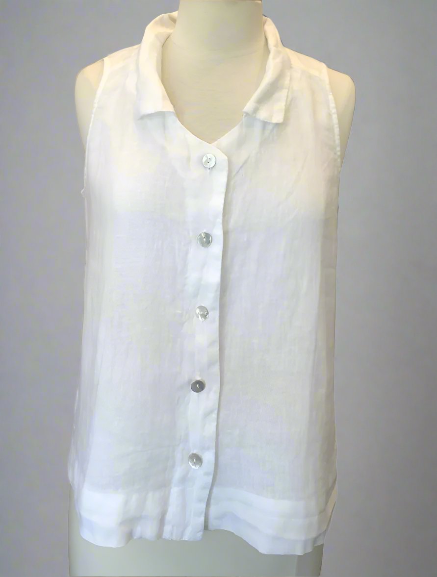 Posh Hanky Linen Sleeveless Shirt 4205865TopsPosh Boutique